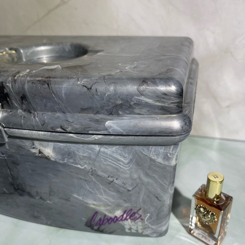 Caboodles Color Collisions Vintage Organizer Silver Marble Has a Tray & Mirror! - Picture 13 of 15